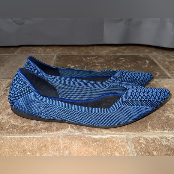 Rothy's Lapis Python Points Snake Print Pointy Toe Shoes Size W10 - Picture 4 of 8